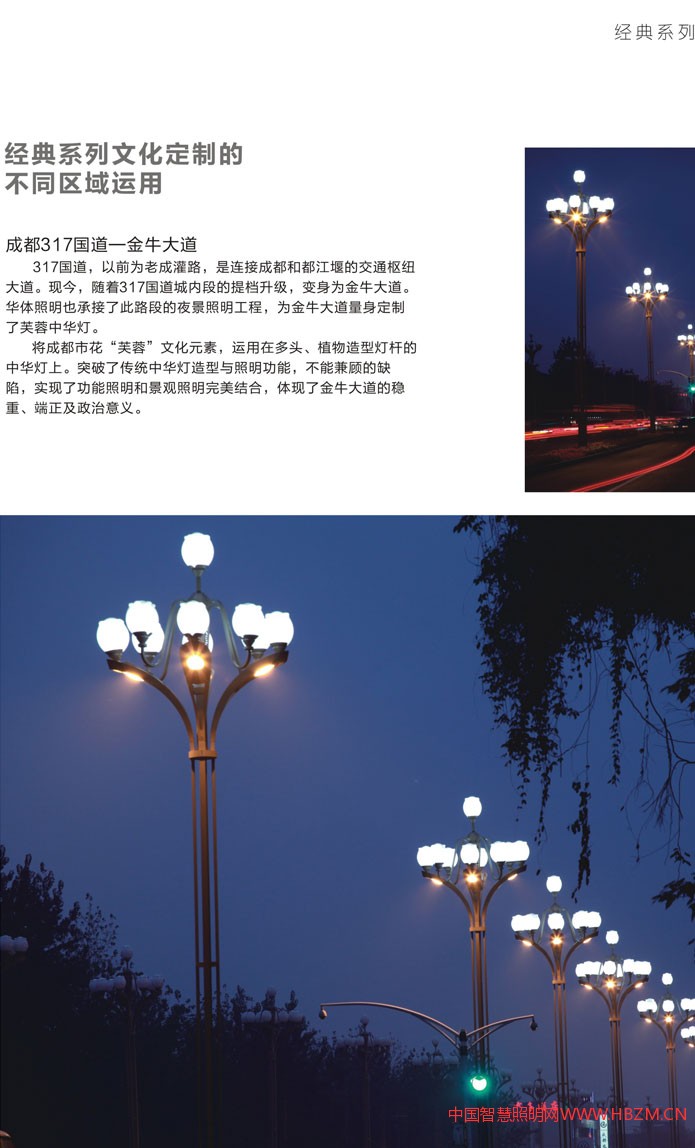 文化定制芙蓉中華燈不同區(qū)域的應(yīng)用成都317國(guó)道-金牛大道