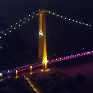 武漢楊泗港長(zhǎng)江大橋夜景照明搶先看